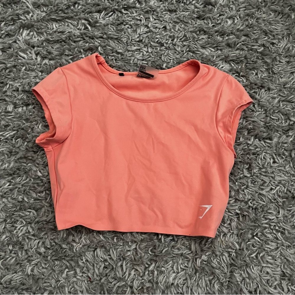 Gymshark coral cropped baby tee size small